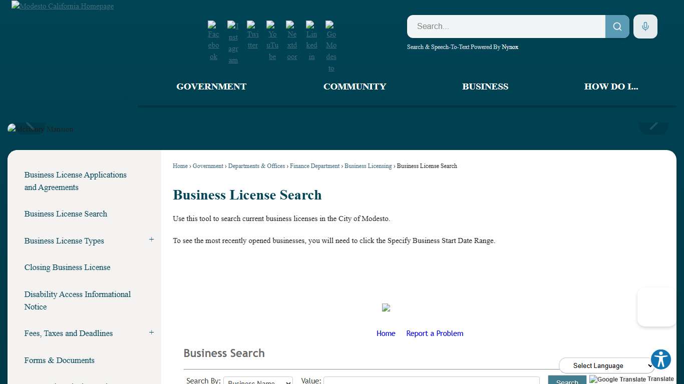 Business License Search | Modesto, CA