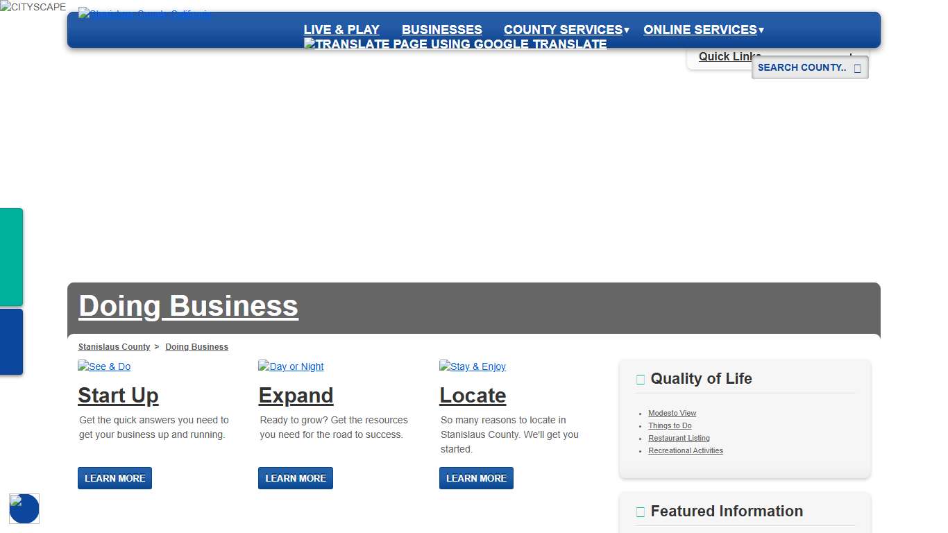 Doing Business Stanislaus County